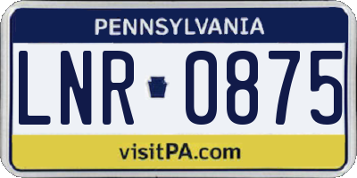 PA license plate LNR0875