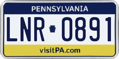 PA license plate LNR0891