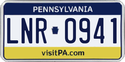 PA license plate LNR0941