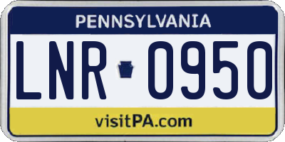 PA license plate LNR0950