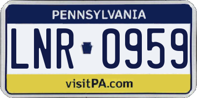 PA license plate LNR0959