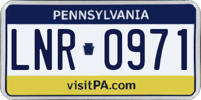 PA license plate LNR0971
