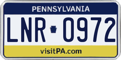 PA license plate LNR0972