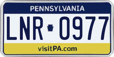 PA license plate LNR0977