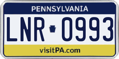 PA license plate LNR0993