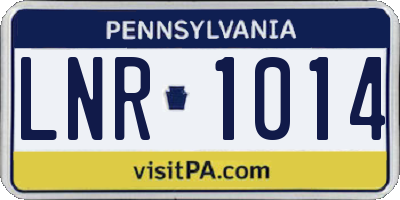 PA license plate LNR1014