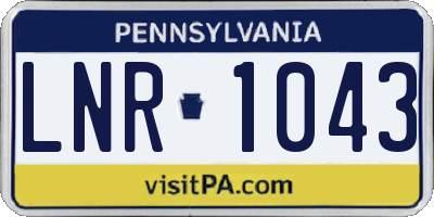 PA license plate LNR1043