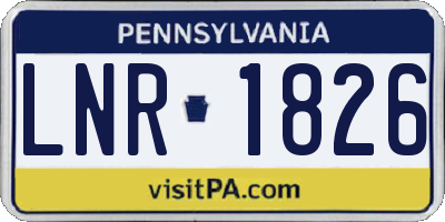 PA license plate LNR1826