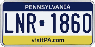 PA license plate LNR1860