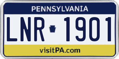 PA license plate LNR1901