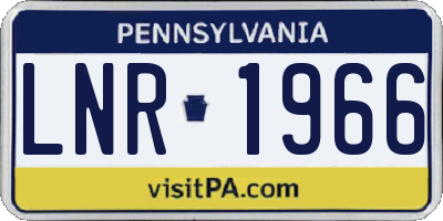 PA license plate LNR1966