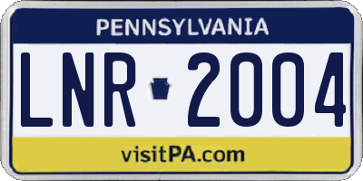 PA license plate LNR2004