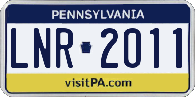 PA license plate LNR2011