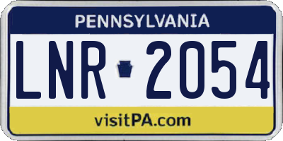 PA license plate LNR2054