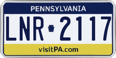 PA license plate LNR2117