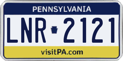 PA license plate LNR2121