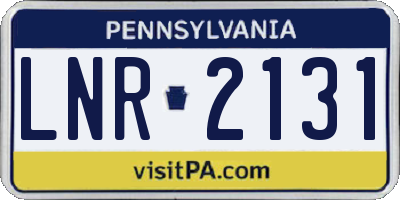 PA license plate LNR2131