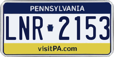 PA license plate LNR2153