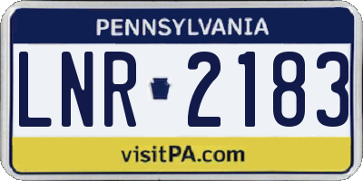 PA license plate LNR2183