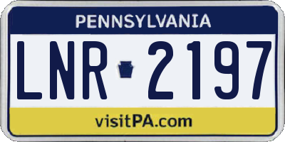 PA license plate LNR2197