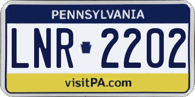 PA license plate LNR2202