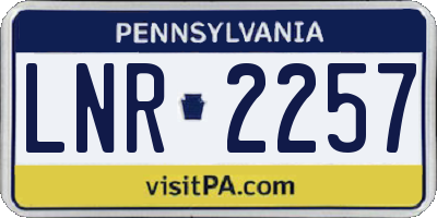 PA license plate LNR2257