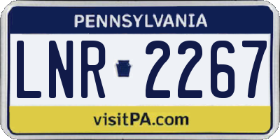 PA license plate LNR2267