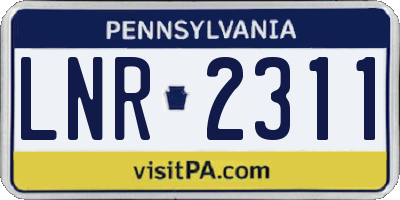 PA license plate LNR2311