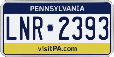 PA license plate LNR2393