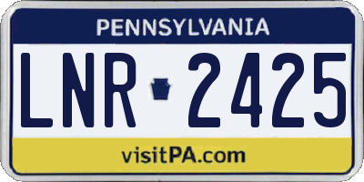 PA license plate LNR2425