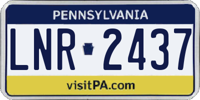 PA license plate LNR2437