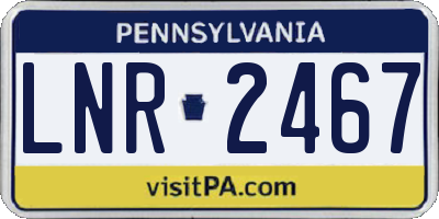 PA license plate LNR2467