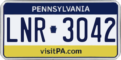PA license plate LNR3042