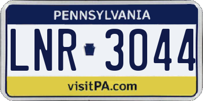PA license plate LNR3044