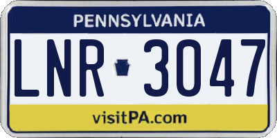 PA license plate LNR3047