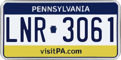 PA license plate LNR3061