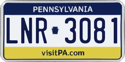 PA license plate LNR3081