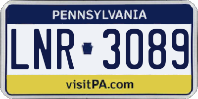 PA license plate LNR3089