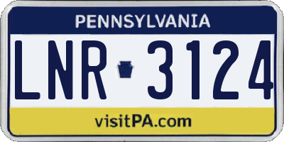 PA license plate LNR3124