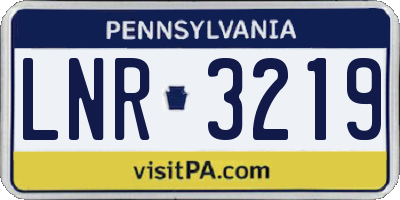 PA license plate LNR3219
