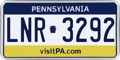 PA license plate LNR3292