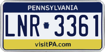 PA license plate LNR3361