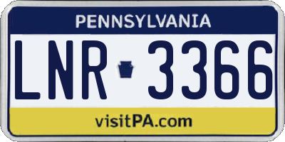 PA license plate LNR3366