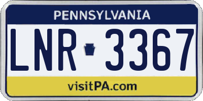 PA license plate LNR3367