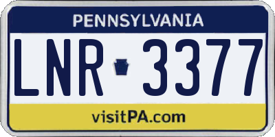 PA license plate LNR3377