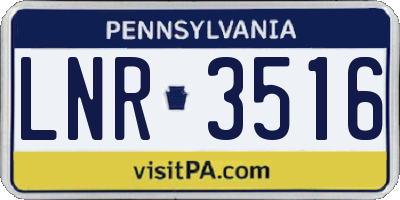 PA license plate LNR3516