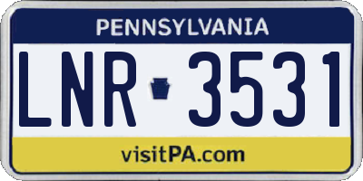 PA license plate LNR3531