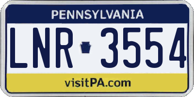 PA license plate LNR3554