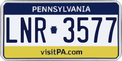 PA license plate LNR3577