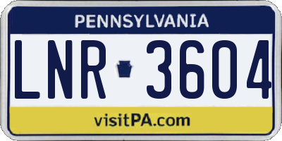 PA license plate LNR3604